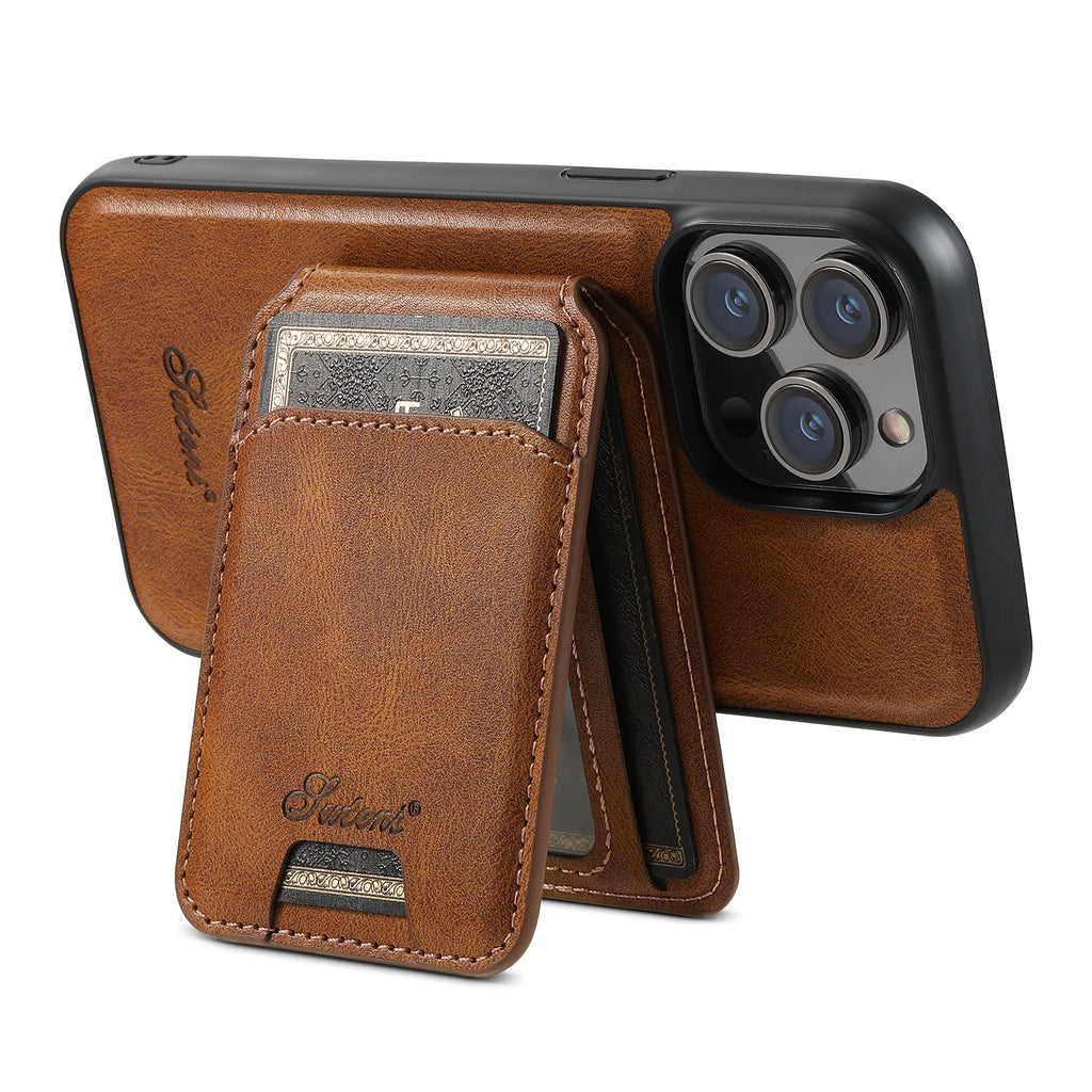 Mobile phone case with magnetic card slot and card holder in one unit