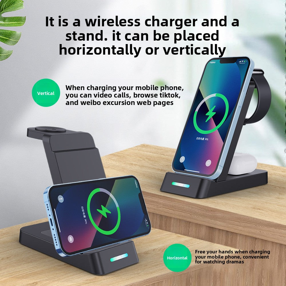 Three-in-One Fast Wireless Charger for iPhone and Samsung