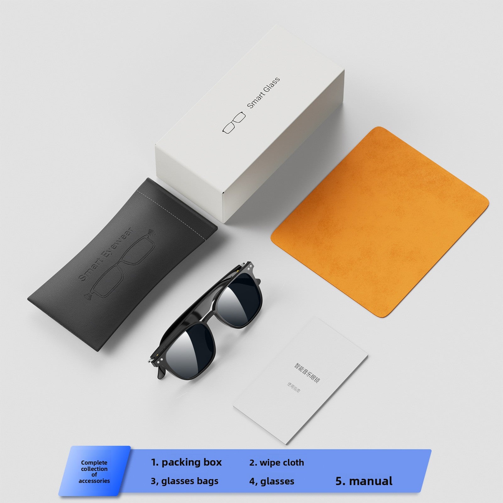 Smart glasses for Bluetooth music listening and phone calls