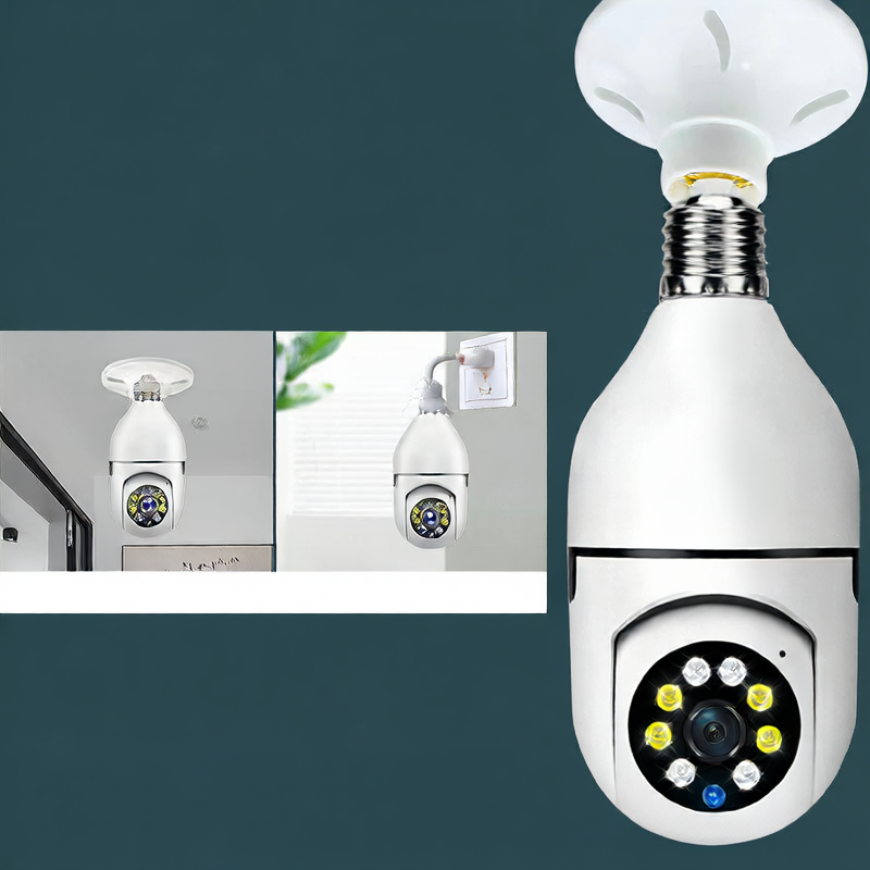 Wireless Bulb Security Camera 360� Panoramic