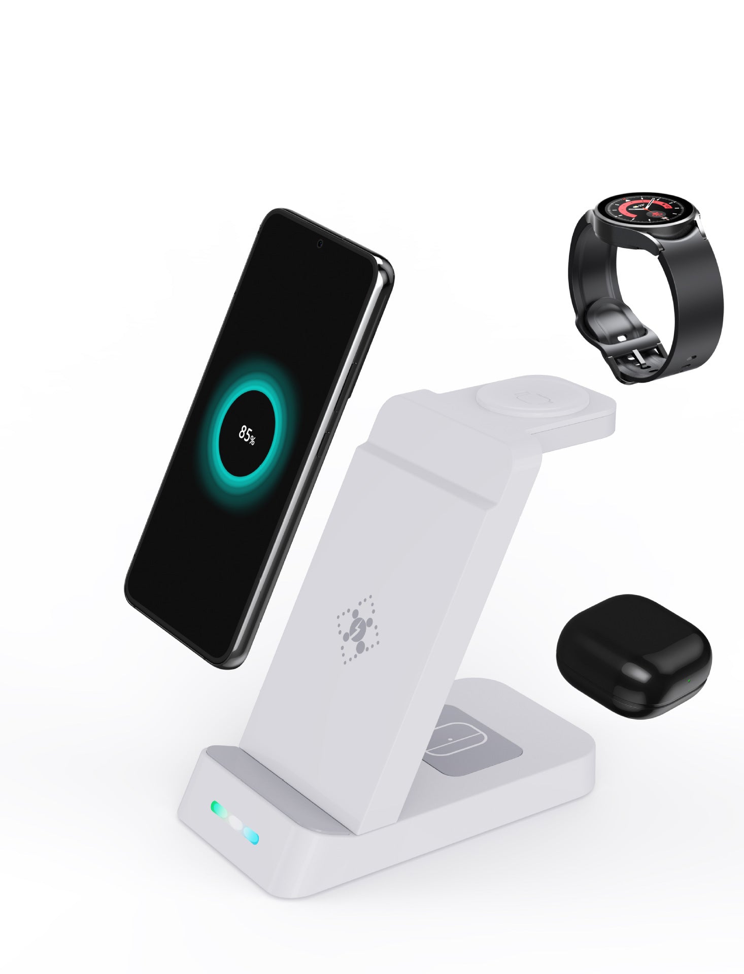 Three-in-One Fast Wireless Charger for iPhone and Samsung