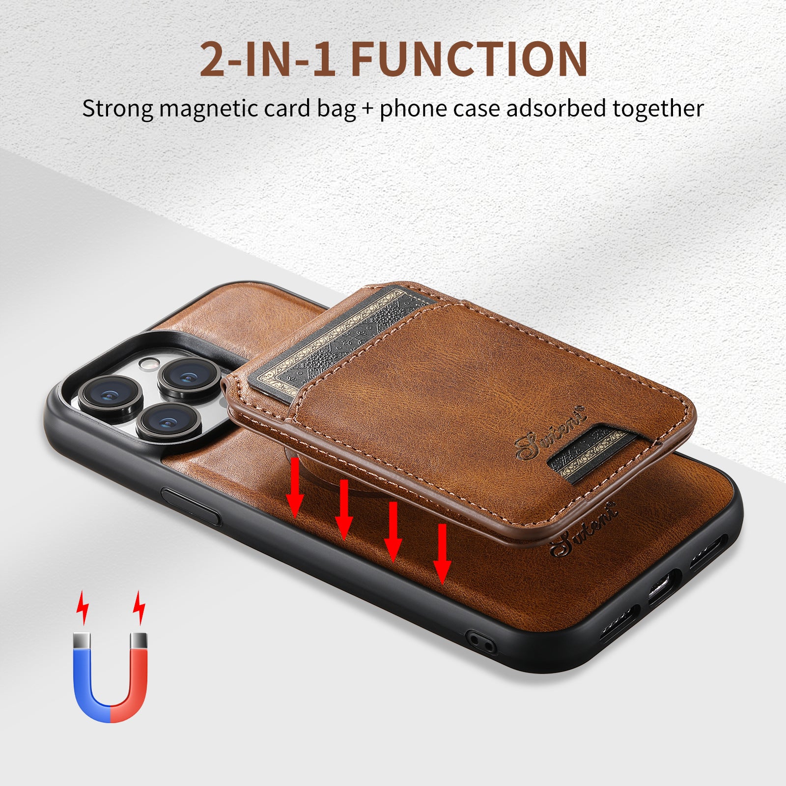 Mobile phone case with magnetic card slot and card holder in one unit