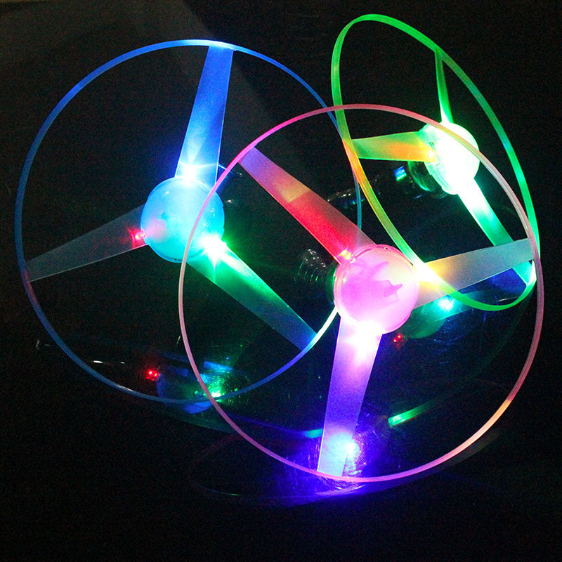 LED Light Up Pull String Flying Disc Toy