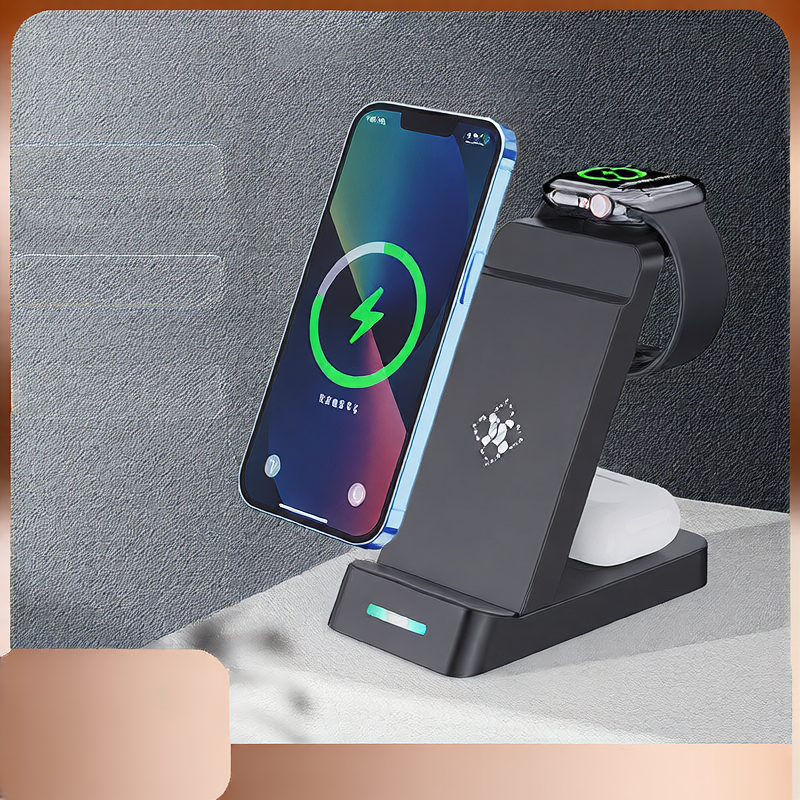 Three-in-One Fast Wireless Charger for iPhone and Samsung