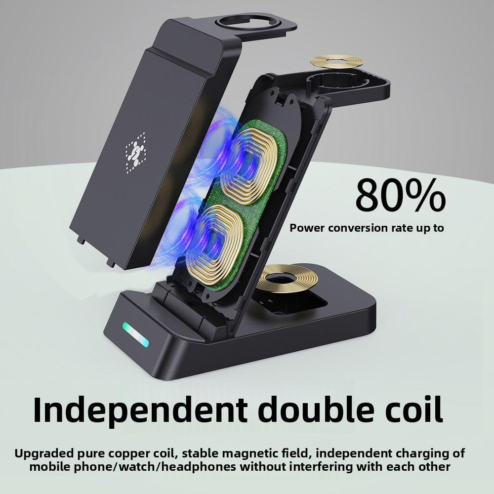 Three-in-One Fast Wireless Charger for iPhone and Samsung