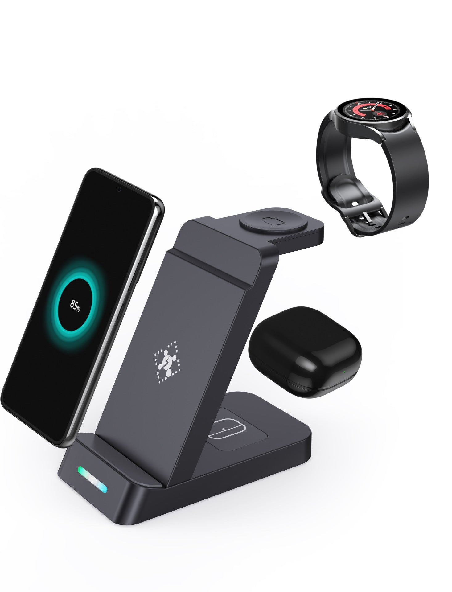Three-in-One Fast Wireless Charger for iPhone and Samsung