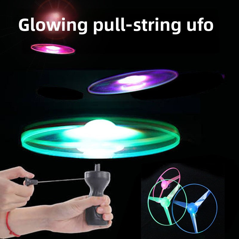 LED Light Up Pull String Flying Disc Toy